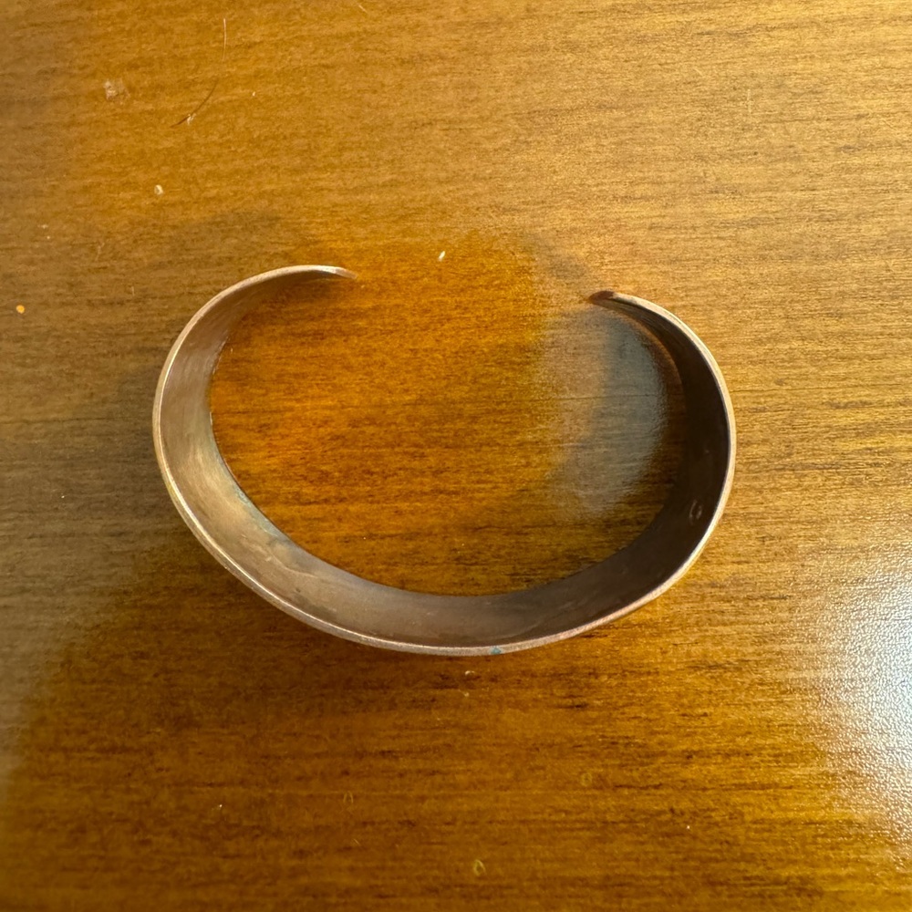 Copper Cuff Bracelet with Turquoise Inlay - Picture 3 of 3